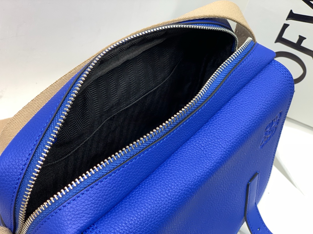 Loewe XS Military Messenger Bag in Soft Grained Calfskin Blue